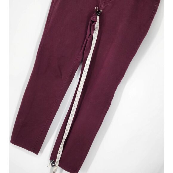 Buffalo David Bitton Jeans Women's 12  32x30 Maroon Hope Stretch Skinny Mid Rise - Picture 4 of 9